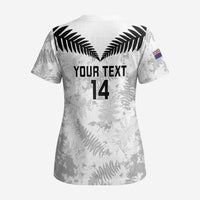 Custom New Zealand Silver Fern Football Scrub Top Go Aotearoa Grunge White LT14 - Polynesian Pride