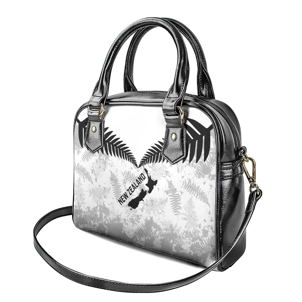 Custom New Zealand Silver Fern Football Shoulder Handbag Go Aotearoa Grunge White LT14 - Polynesian Pride