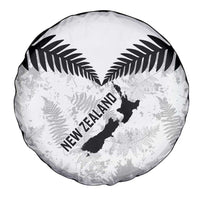 Custom New Zealand Silver Fern Football Spare Tire Cover Go Aotearoa Grunge White LT14 - Polynesian Pride