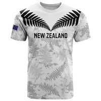 Custom New Zealand Silver Fern Football T Shirt Go Aotearoa Grunge White LT14 White - Polynesian Pride