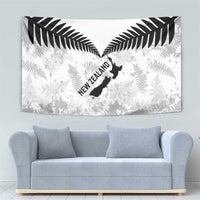 Custom New Zealand Silver Fern Football Tapestry Go Aotearoa Grunge White LT14 - Polynesian Pride