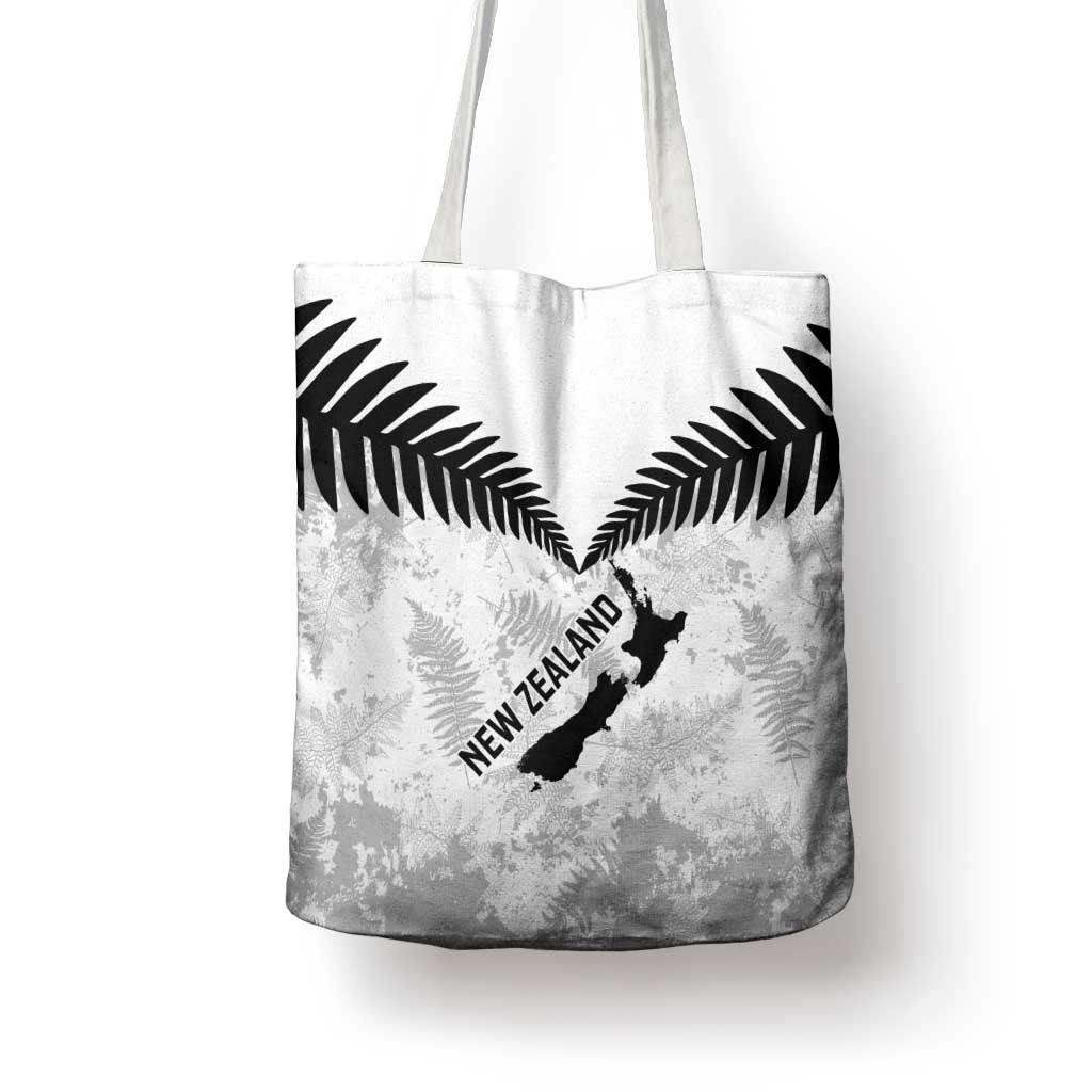 Custom New Zealand Silver Fern Football Tote Bag Go Aotearoa Grunge White LT14 - Polynesian Pride