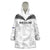 Custom New Zealand Silver Fern Football Wearable Blanket Hoodie Go Aotearoa Grunge White - Polynesian Pride