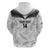 Custom New Zealand Silver Fern Football Zip Hoodie Go Aotearoa Grunge White - Polynesian Pride