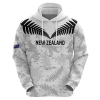 Custom New Zealand Silver Fern Football Zip Hoodie Go Aotearoa Grunge White LT14 - Polynesian Pride