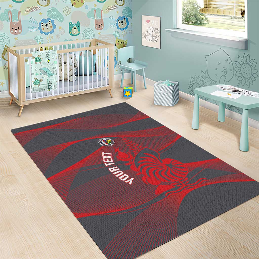 Custom New Caledonia Football Area Rug Allez Les Cagous Grey Version - Polynesian Pride