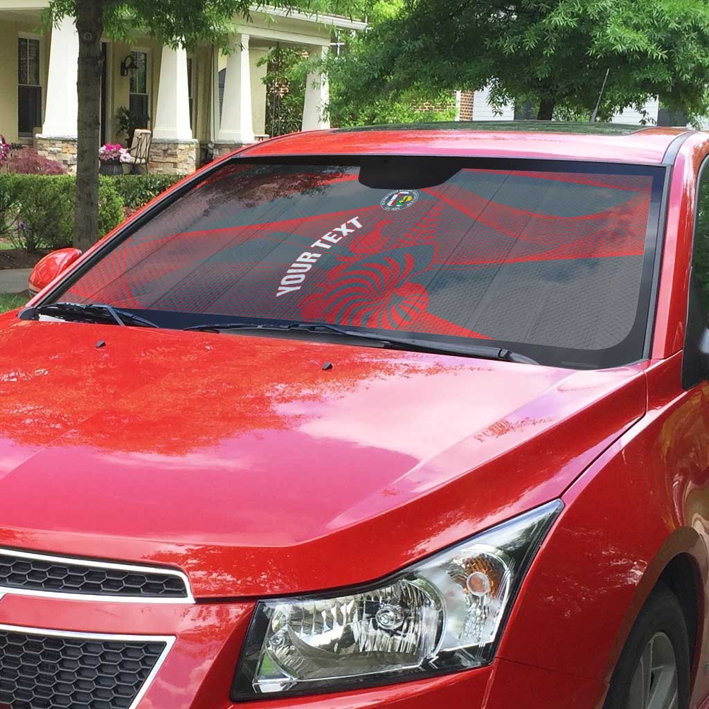 Custom New Caledonia Football Auto Sun Shade Allez Les Cagous Grey Version - Polynesian Pride
