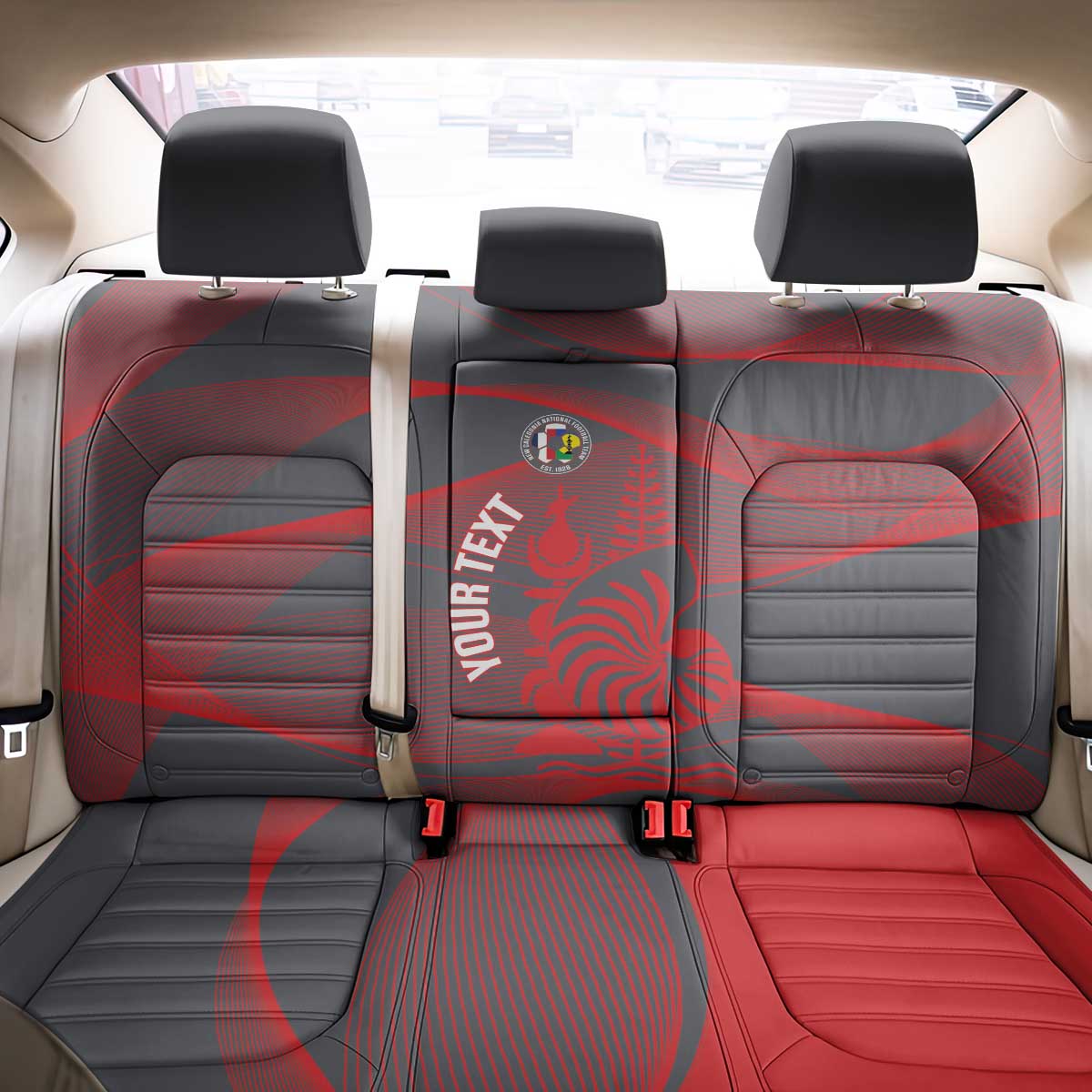 Custom New Caledonia Football Back Car Seat Cover Allez Les Cagous Grey Version - Polynesian Pride
