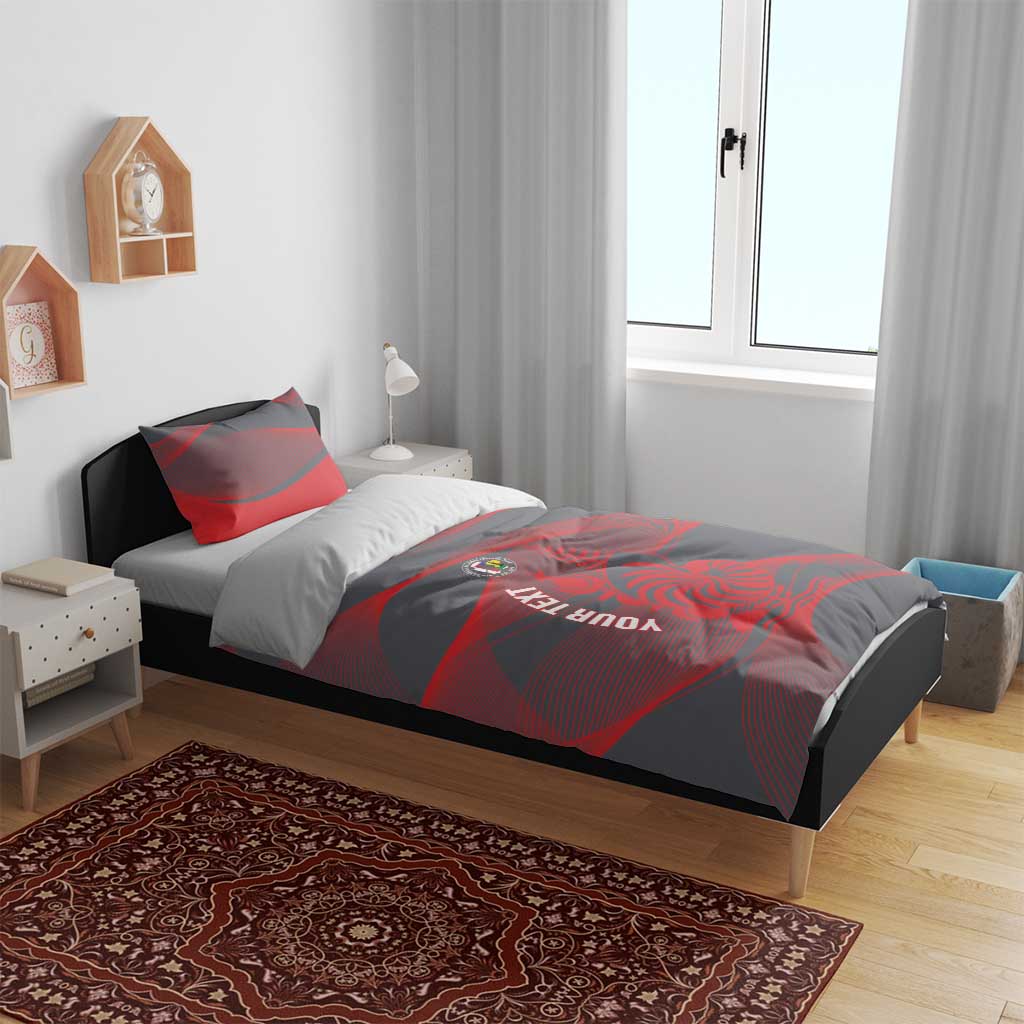 Custom New Caledonia Football Bedding Set Allez Les Cagous Grey Version - Polynesian Pride
