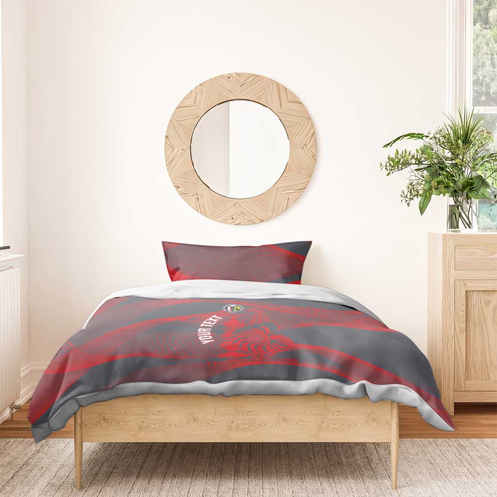 Custom New Caledonia Football Bedding Set Allez Les Cagous Grey Version - Polynesian Pride