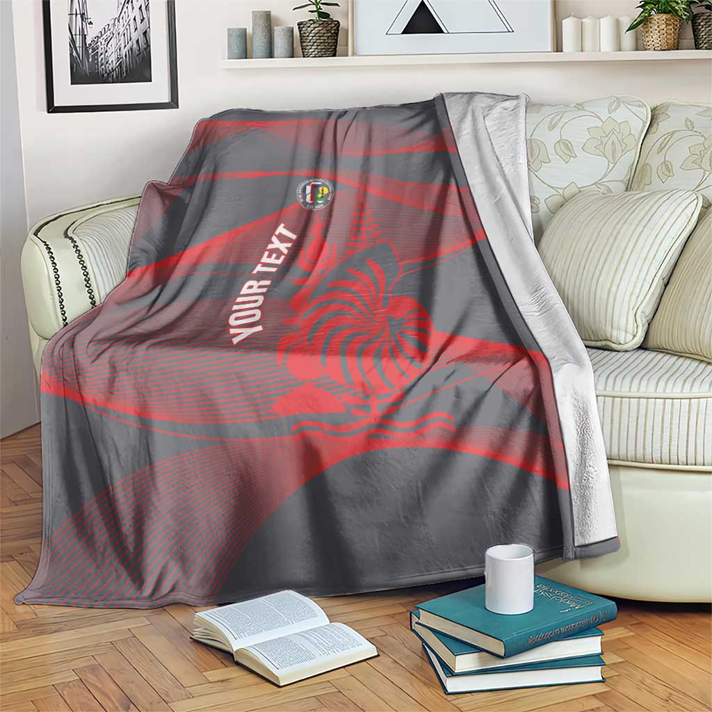 Custom New Caledonia Football Blanket Allez Les Cagous Grey Version - Polynesian Pride