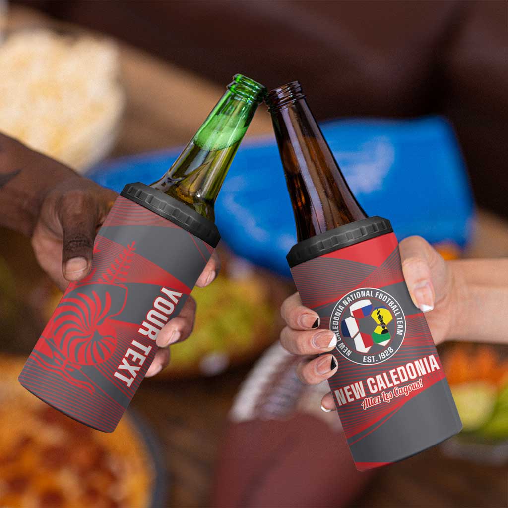 Custom New Caledonia Football 4 in 1 Can Cooler Tumbler Allez Les Cagous Grey Version - Polynesian Pride