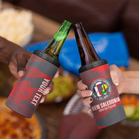 Custom New Caledonia Football 4 in 1 Can Cooler Tumbler Allez Les Cagous Grey Version - Polynesian Pride