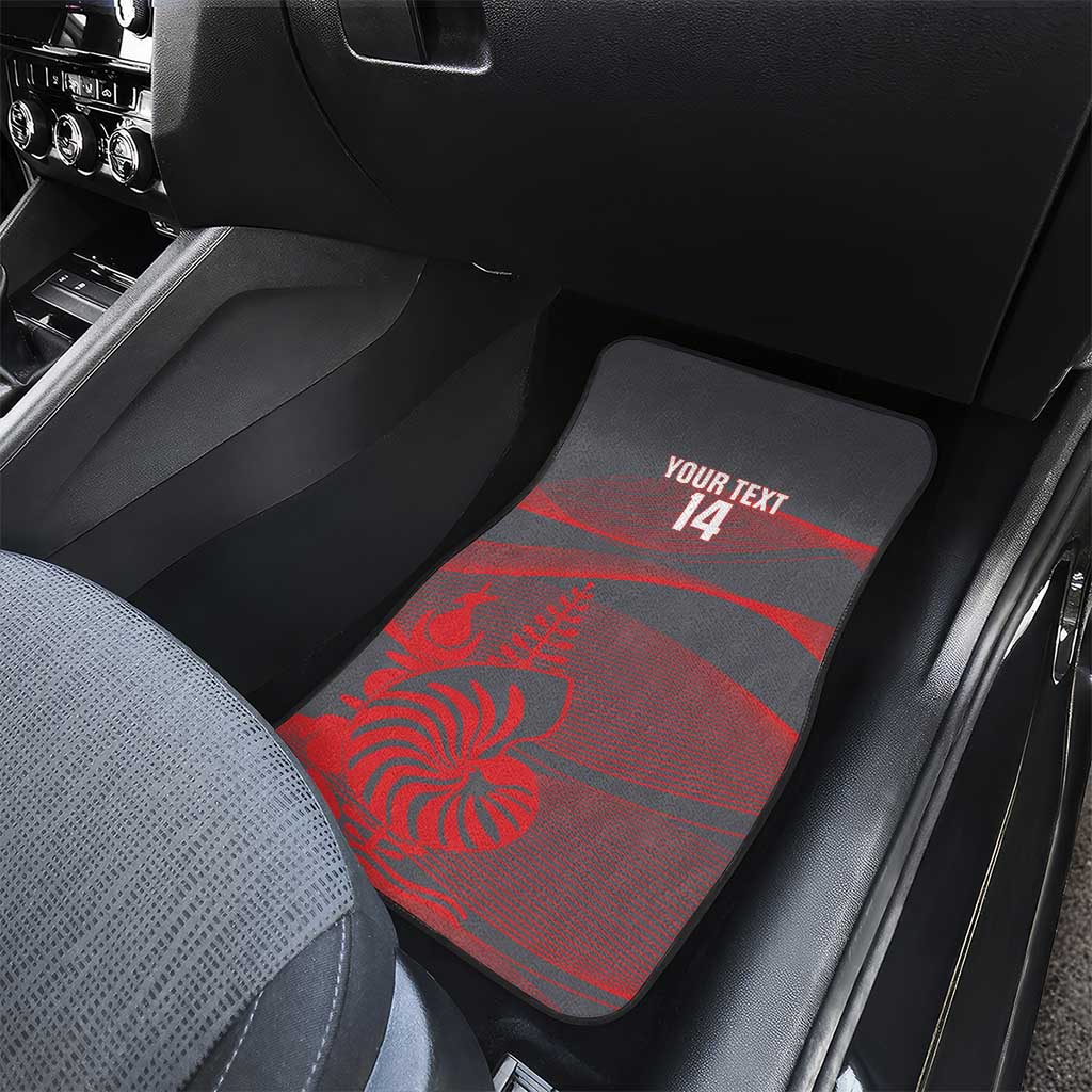 Custom New Caledonia Football Car Mats Allez Les Cagous Grey Version - Polynesian Pride