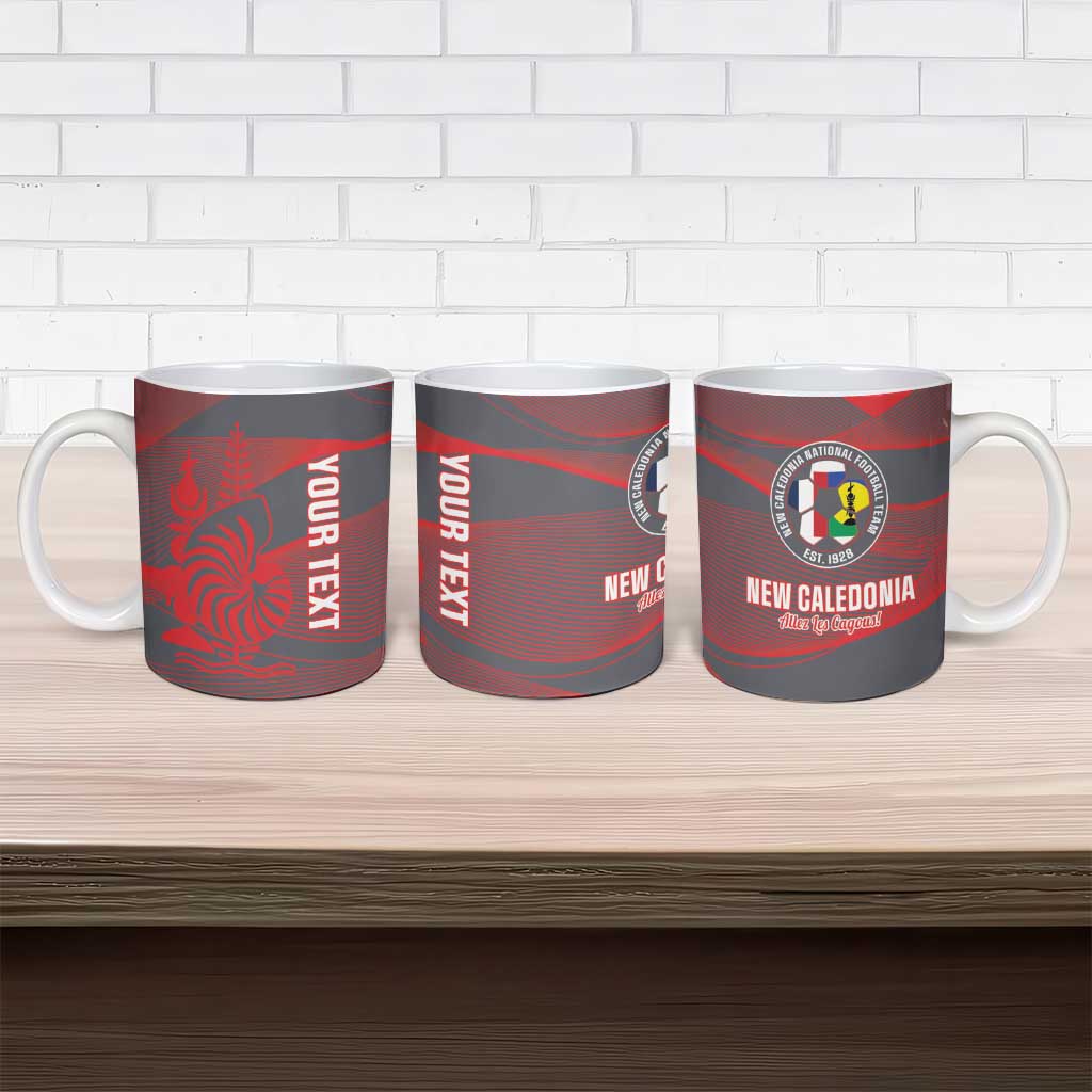 Custom New Caledonia Football Ceramic Mug Allez Les Cagous Grey Version - Polynesian Pride