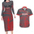 Custom New Caledonia Football Couples Matching Long Sleeve Bodycon Dress and Hawaiian Shirt Allez Les Cagous Grey Version - Polynesian Pride