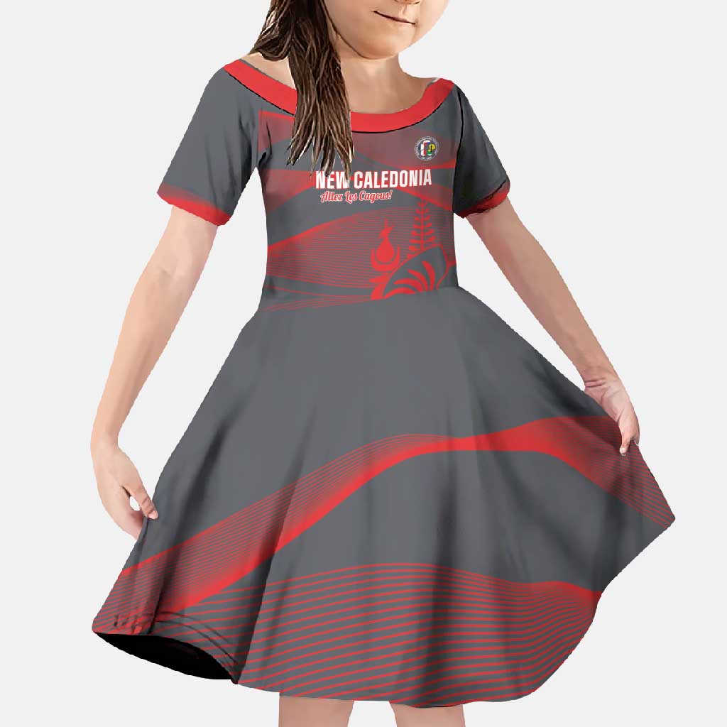 Custom New Caledonia Football Family Matching Mermaid Dress and Hawaiian Shirt Allez Les Cagous Grey Version - Polynesian Pride