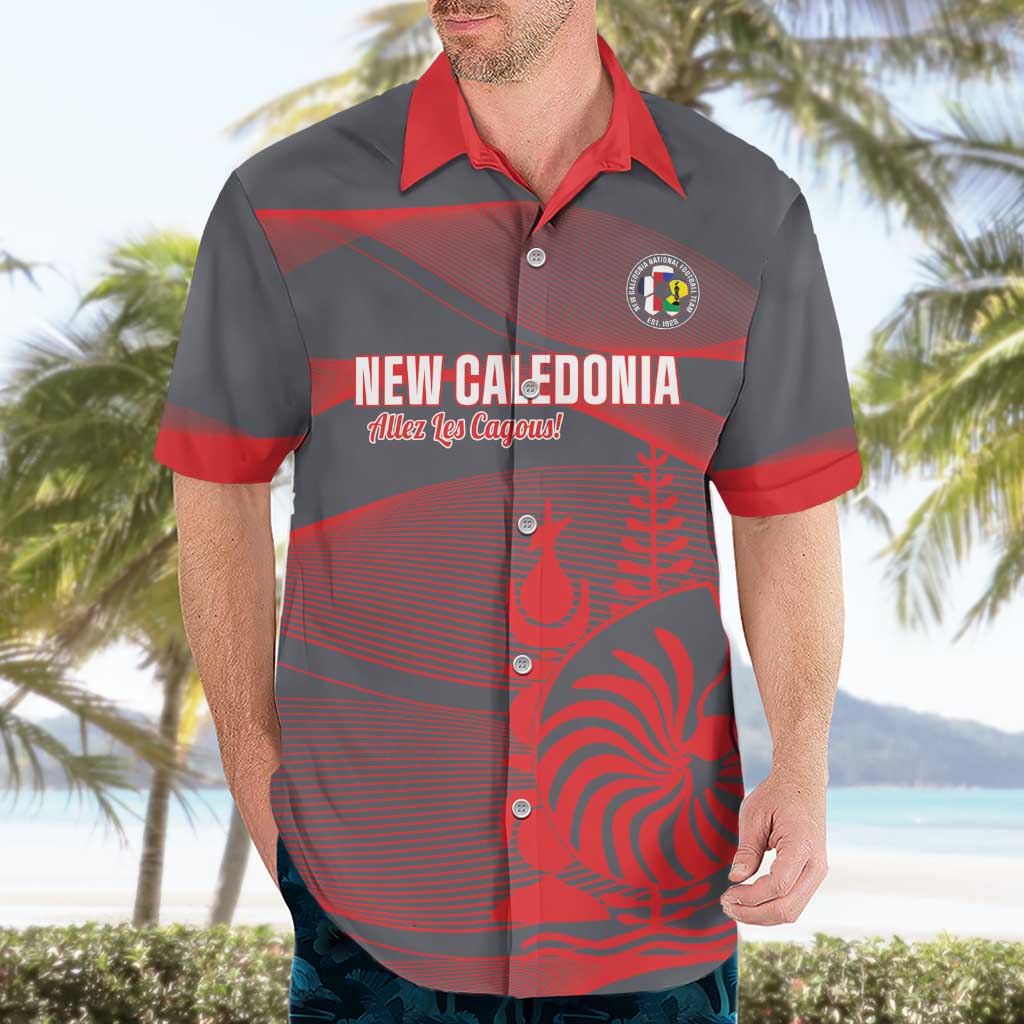 Custom New Caledonia Football Hawaiian Shirt Allez Les Cagous Grey Version - Polynesian Pride