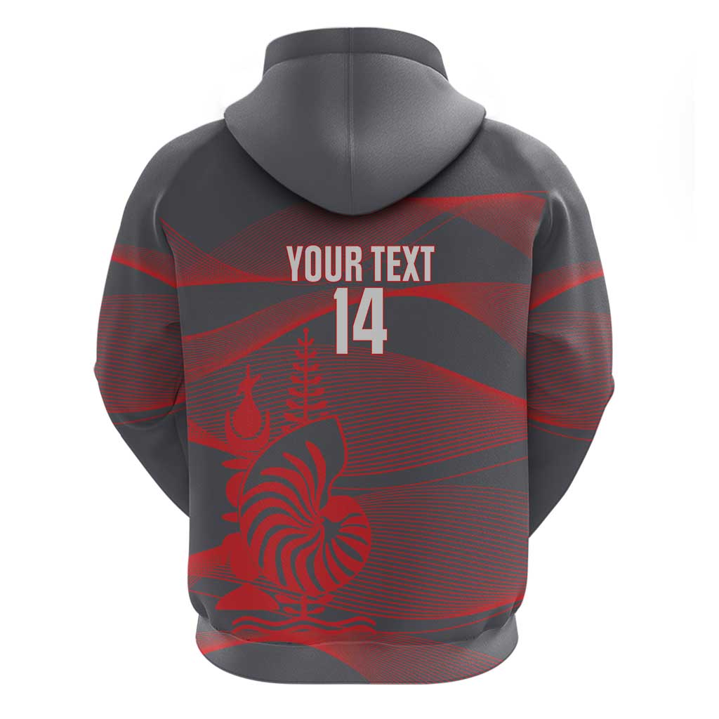 Custom New Caledonia Football Hoodie Allez Les Cagous Grey Version - Polynesian Pride