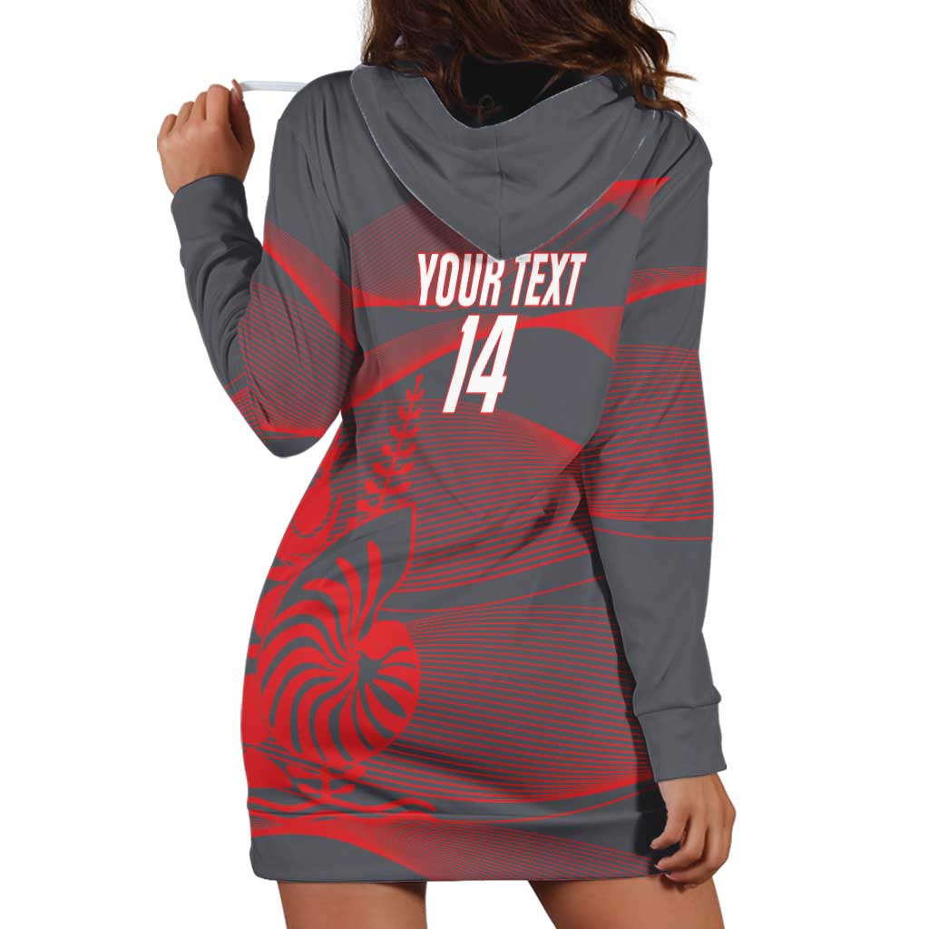 Custom New Caledonia Football Hoodie Dress Allez Les Cagous Grey Version LT14 - Polynesian Pride