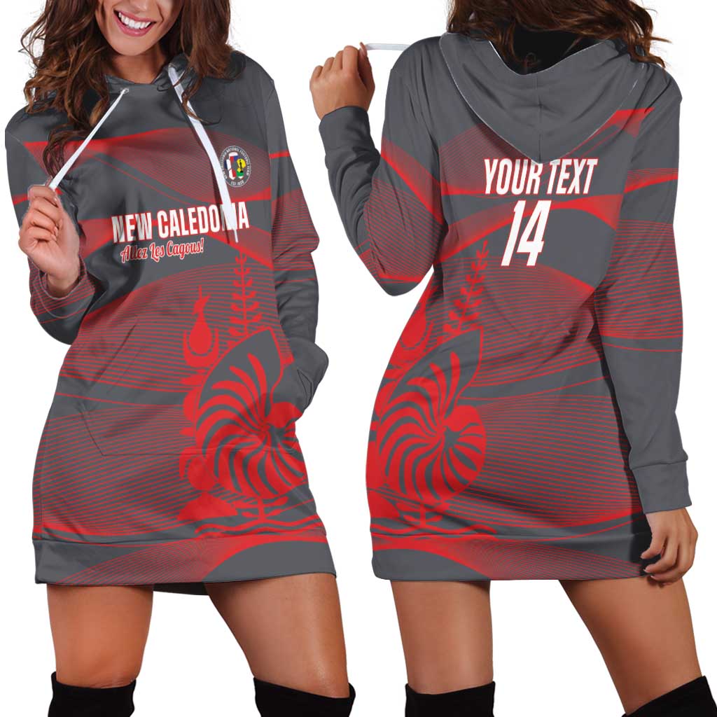 Custom New Caledonia Football Hoodie Dress Allez Les Cagous Grey Version LT14 - Polynesian Pride