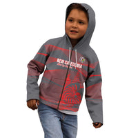Custom New Caledonia Football Kid Hoodie Allez Les Cagous Grey Version - Polynesian Pride