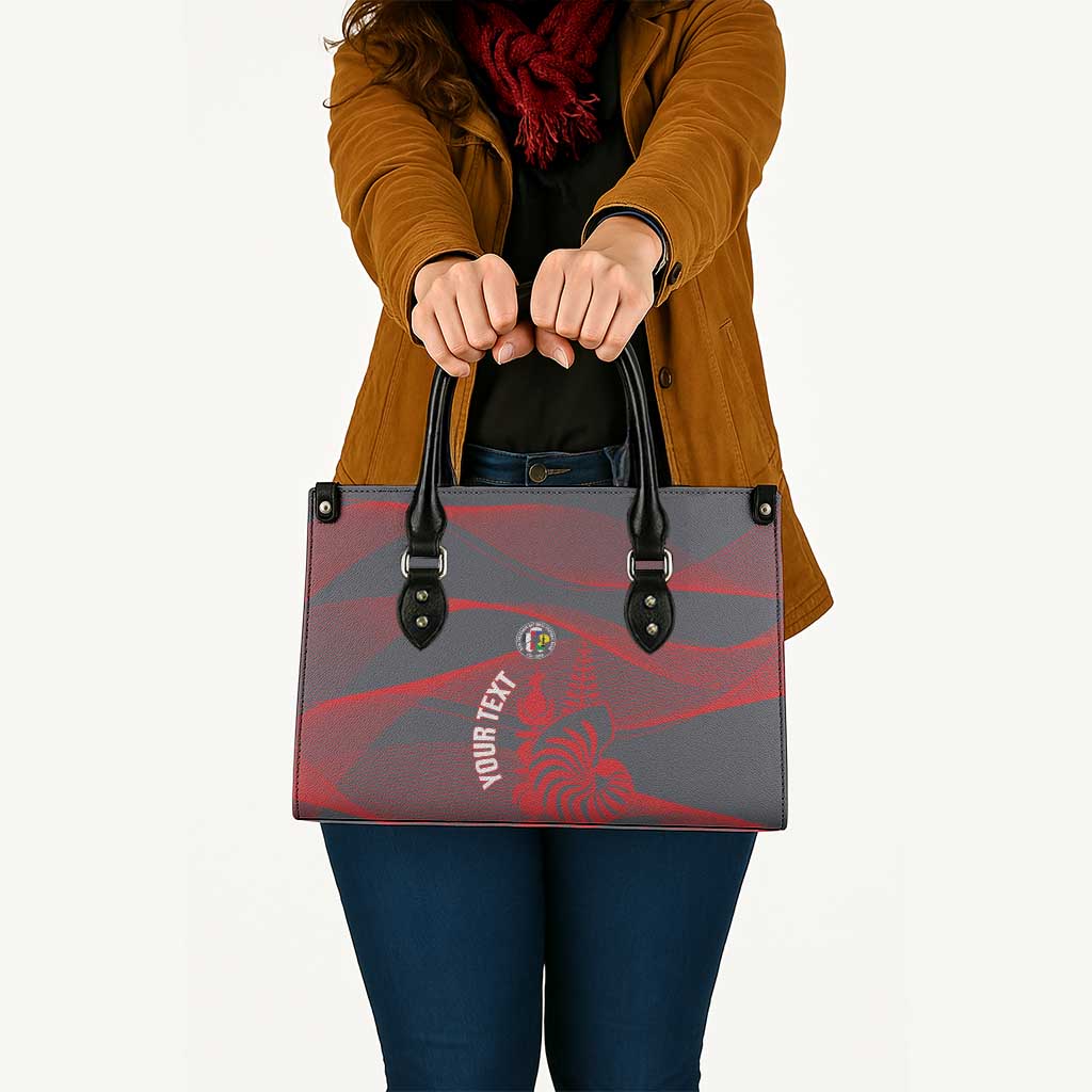 Custom New Caledonia Football Leather Bag Allez Les Cagous Grey Version - Polynesian Pride
