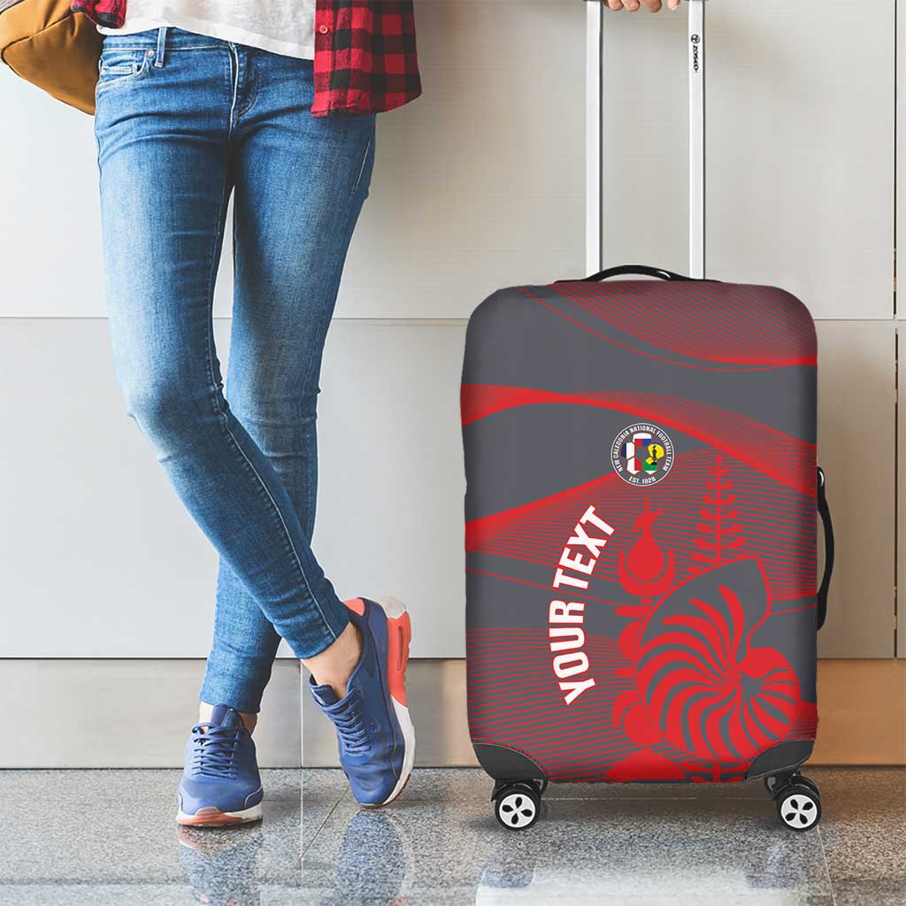 Custom New Caledonia Football Luggage Cover Allez Les Cagous Grey Version - Polynesian Pride