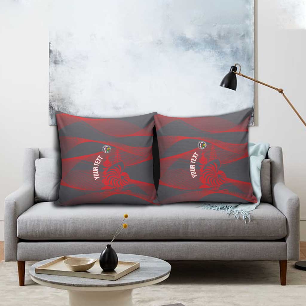 Custom New Caledonia Football Pillow Cover Allez Les Cagous Grey Version - Polynesian Pride