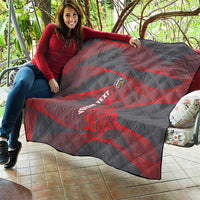 Custom New Caledonia Football Quilt Allez Les Cagous Grey Version - Polynesian Pride