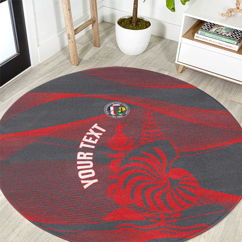 Custom New Caledonia Football Round Carpet Allez Les Cagous Grey Version - Polynesian Pride