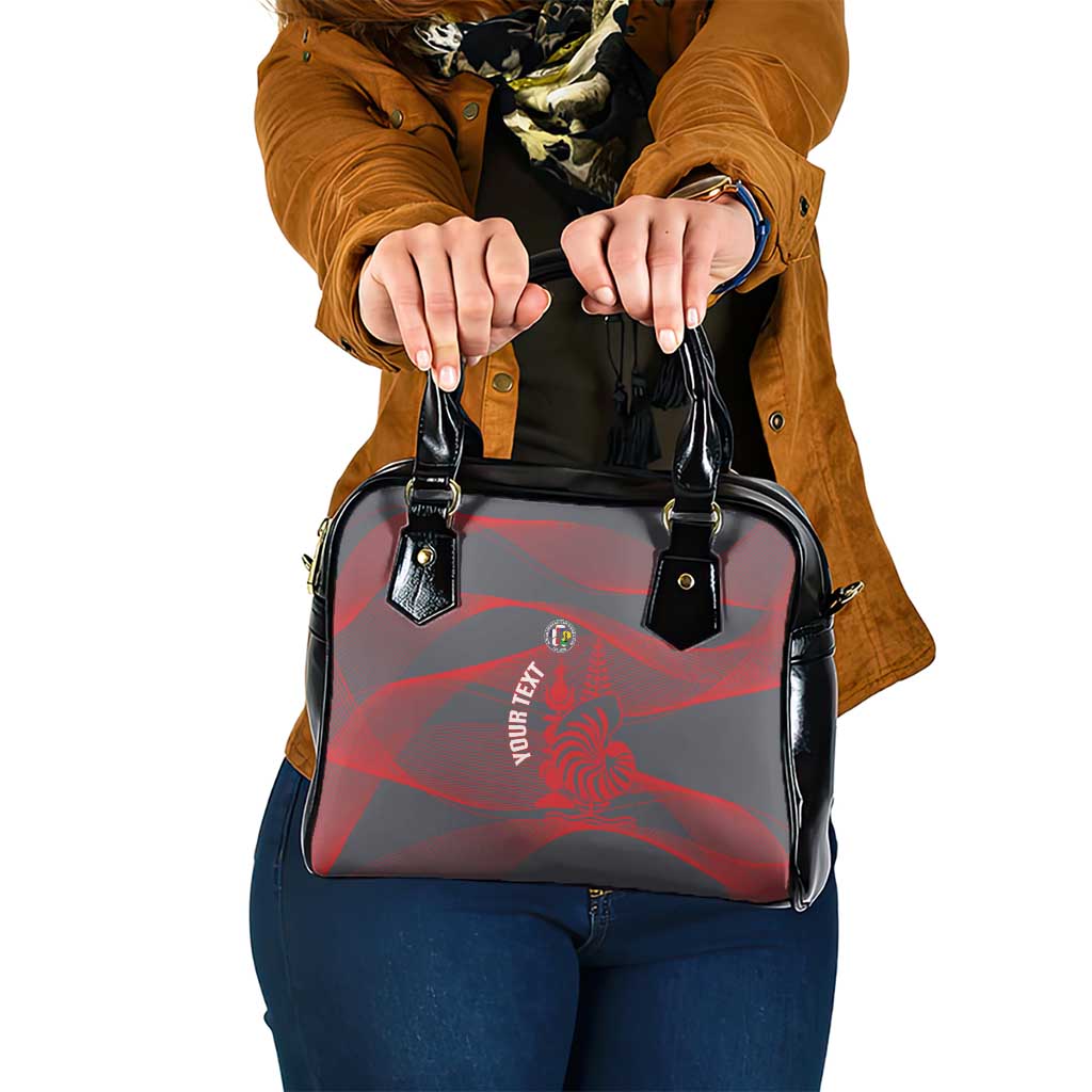 Custom New Caledonia Football Shoulder Handbag Allez Les Cagous Grey Version - Polynesian Pride