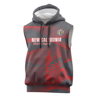 Custom New Caledonia Football Sleeveless Hoodie Allez Les Cagous Grey Version - Polynesian Pride