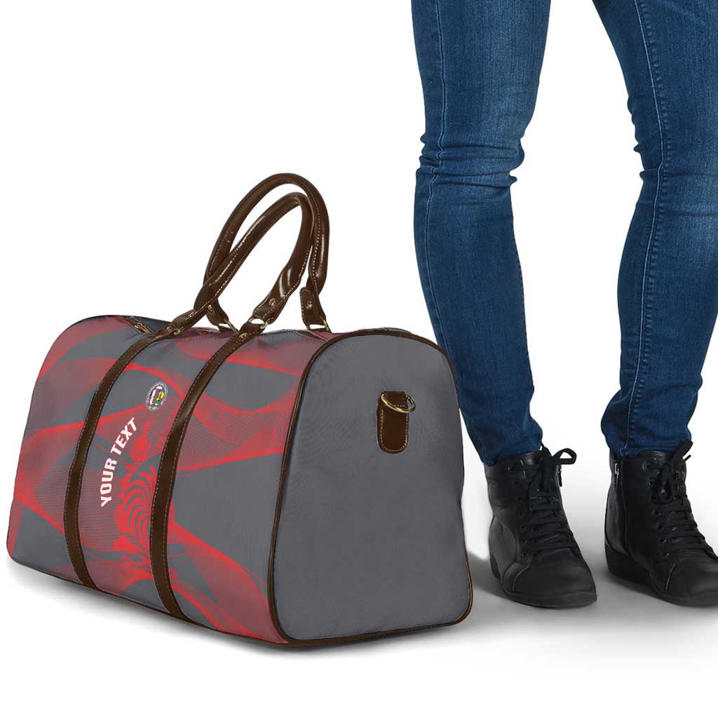 Custom New Caledonia Football Travel Bag Allez Les Cagous Grey Version - Polynesian Pride