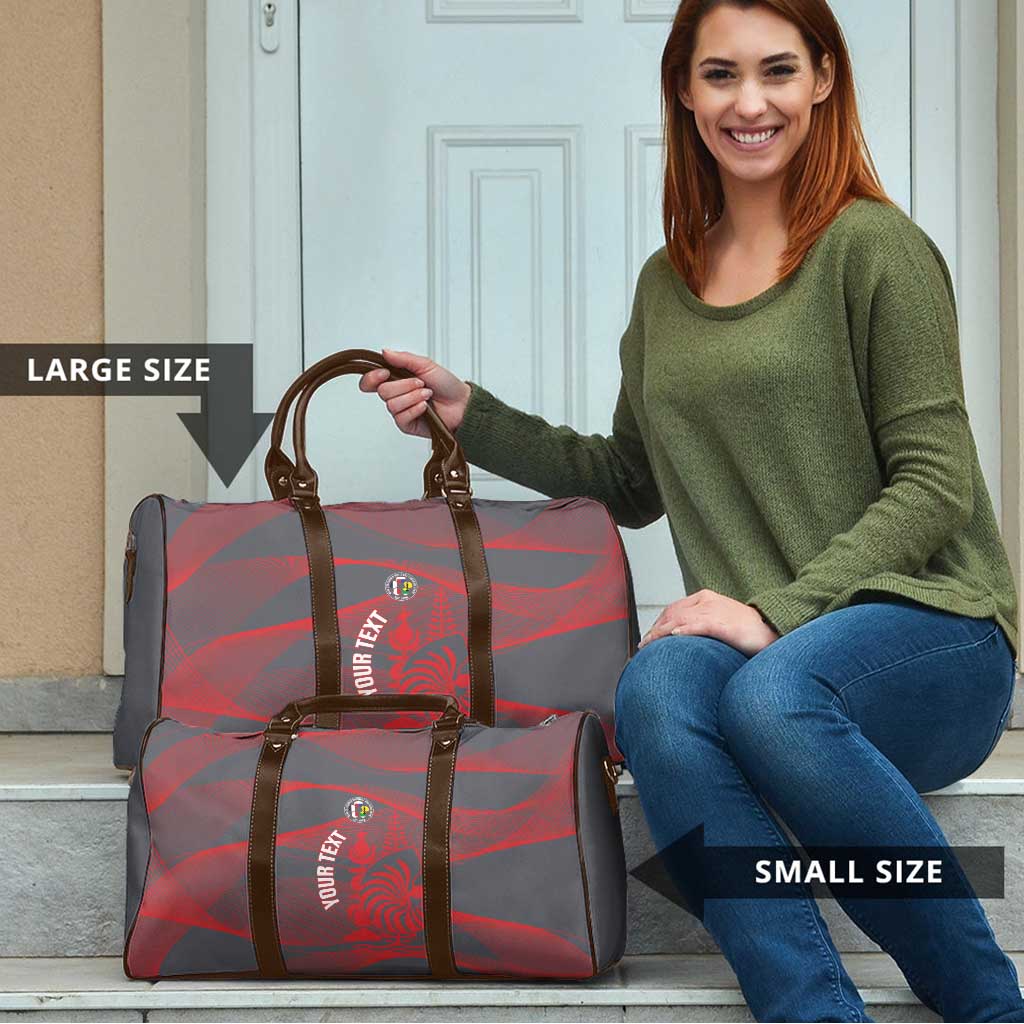 Custom New Caledonia Football Travel Bag Allez Les Cagous Grey Version - Polynesian Pride