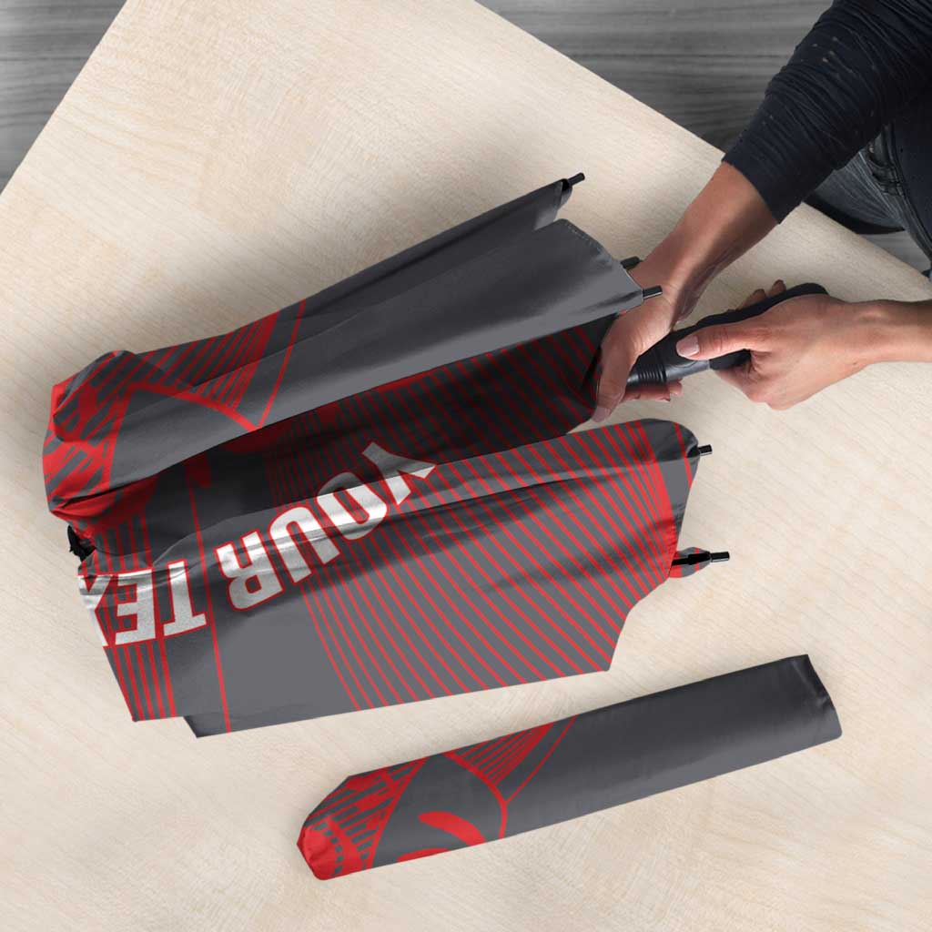 Custom New Caledonia Football Umbrella Allez Les Cagous Grey Version - Polynesian Pride