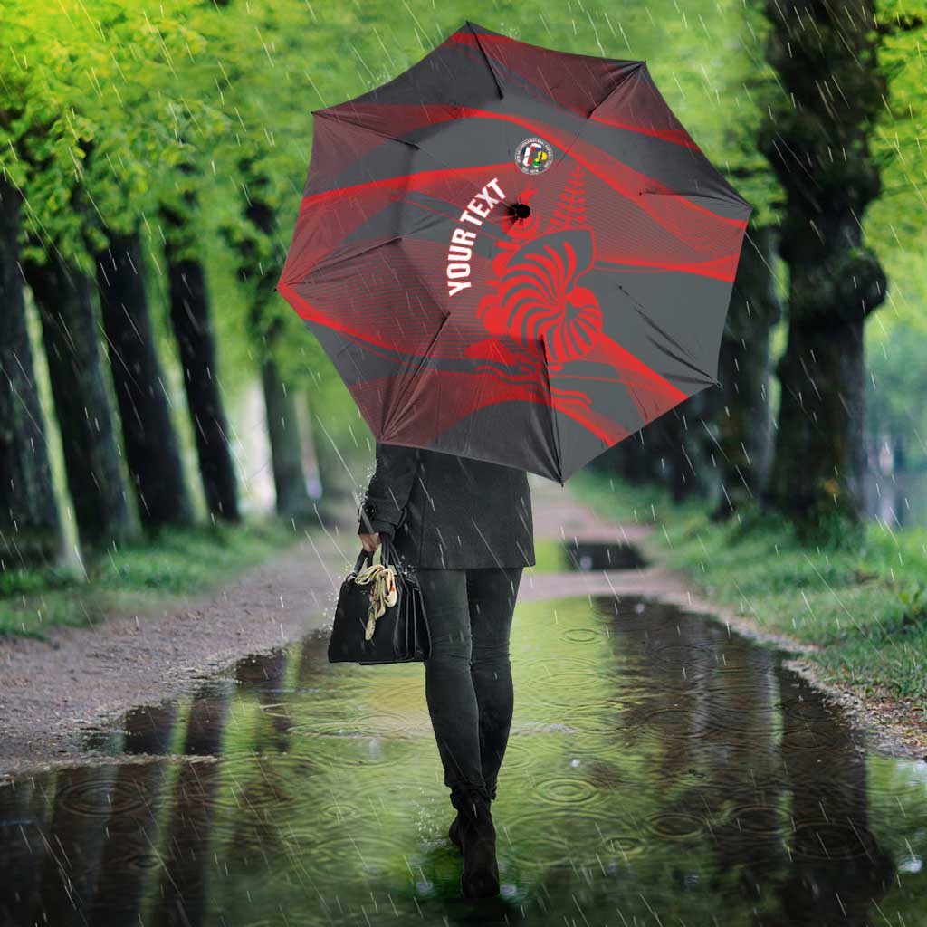 Custom New Caledonia Football Umbrella Allez Les Cagous Grey Version - Polynesian Pride