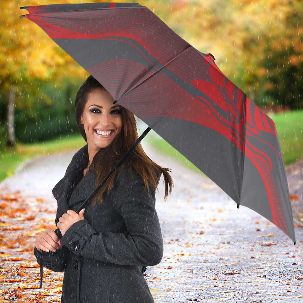 Custom New Caledonia Football Umbrella Allez Les Cagous Grey Version - Polynesian Pride