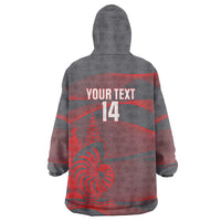 Custom New Caledonia Football Wearable Blanket Hoodie Allez Les Cagous Grey Version - Polynesian Pride