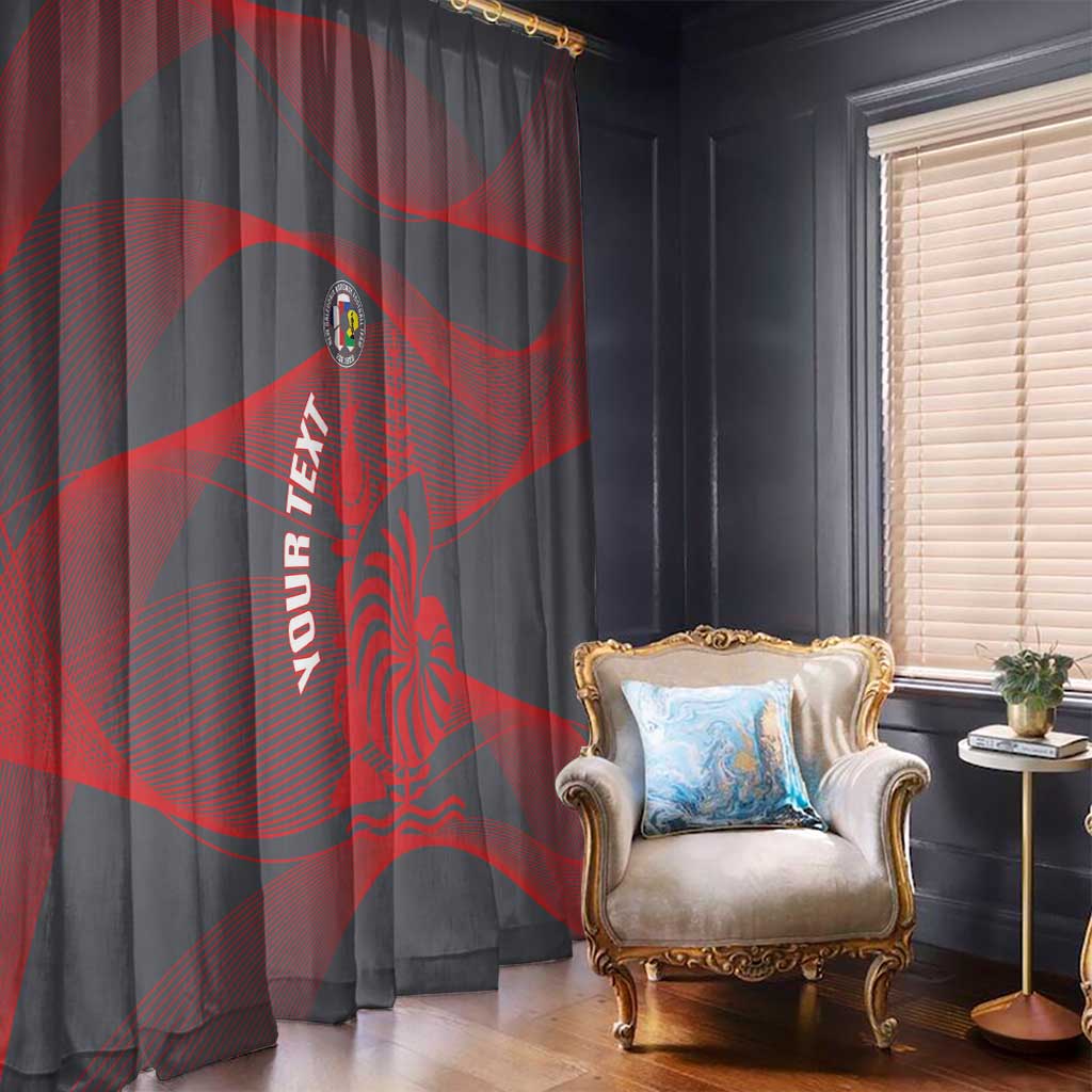 Custom New Caledonia Football Window Curtain Allez Les Cagous Grey Version - Polynesian Pride