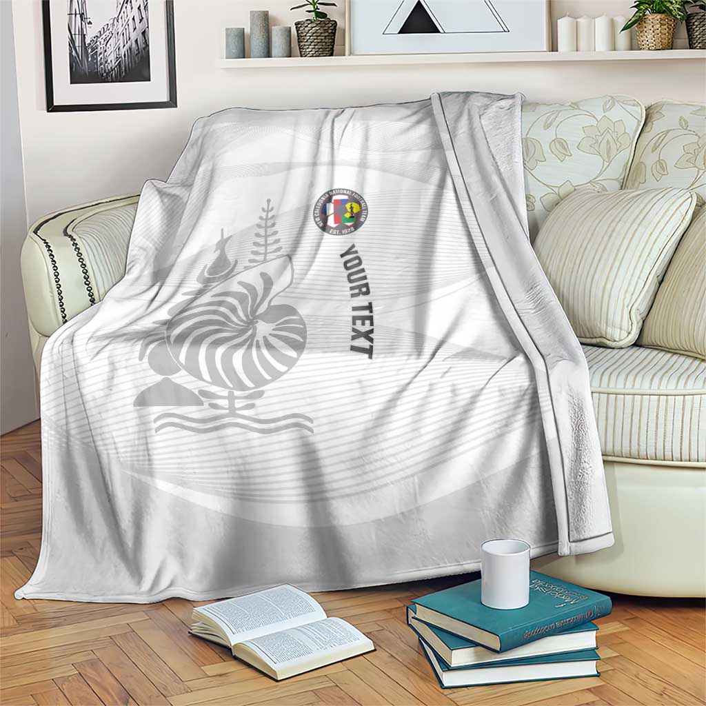 Custom New Caledonia Football Blanket Allez Les Cagous White Version - Polynesian Pride