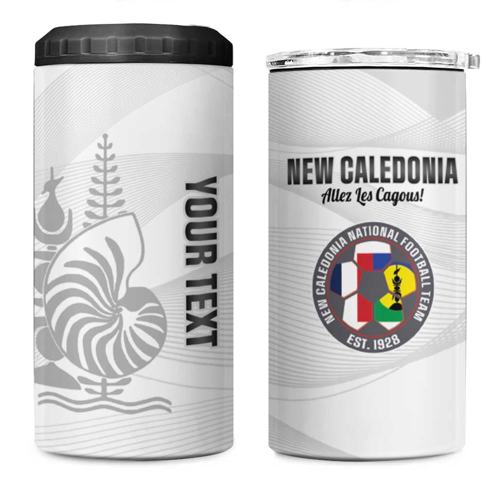 Custom New Caledonia Football 4 in 1 Can Cooler Tumbler Allez Les Cagous White Version - Polynesian Pride