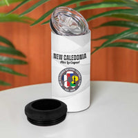 Custom New Caledonia Football 4 in 1 Can Cooler Tumbler Allez Les Cagous White Version LT14 - Polynesian Pride