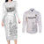Custom New Caledonia Football Couples Matching Long Sleeve Bodycon Dress and Long Sleeve Button Shirt Allez Les Cagous White Version - Polynesian Pride