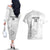 Custom New Caledonia Football Couples Matching Off The Shoulder Long Sleeve Dress and Hawaiian Shirt Allez Les Cagous White Version - Polynesian Pride