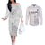 Custom New Caledonia Football Couples Matching Off The Shoulder Long Sleeve Dress and Long Sleeve Button Shirt Allez Les Cagous White Version - Polynesian Pride