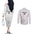 Custom New Caledonia Football Couples Matching Off The Shoulder Long Sleeve Dress and Long Sleeve Button Shirt Allez Les Cagous White Version - Polynesian Pride