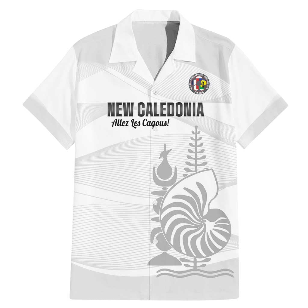 Custom New Caledonia Football Family Matching Mermaid Dress and Hawaiian Shirt Allez Les Cagous White Version LT14 Dad's Shirt - Short Sleeve White - Polynesian Pride