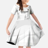 Custom New Caledonia Football Family Matching Off The Shoulder Long Sleeve Dress and Hawaiian Shirt Allez Les Cagous White Version LT14 Daughter's Dress White - Polynesian Pride