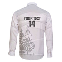 Custom New Caledonia Football Family Matching Off The Shoulder Long Sleeve Dress and Hawaiian Shirt Allez Les Cagous White Version LT14 - Polynesian Pride